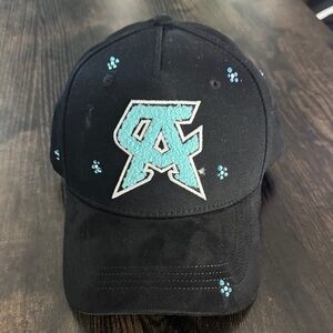 Black Cap with Blue Dandy Embroidery